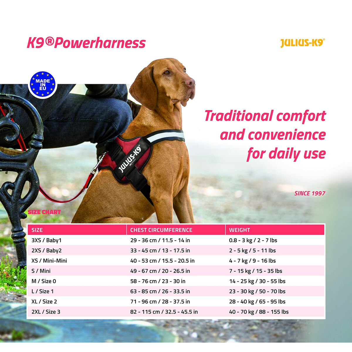 Hundegeschirr Julius K9 Power Rot – Produktansicht 5