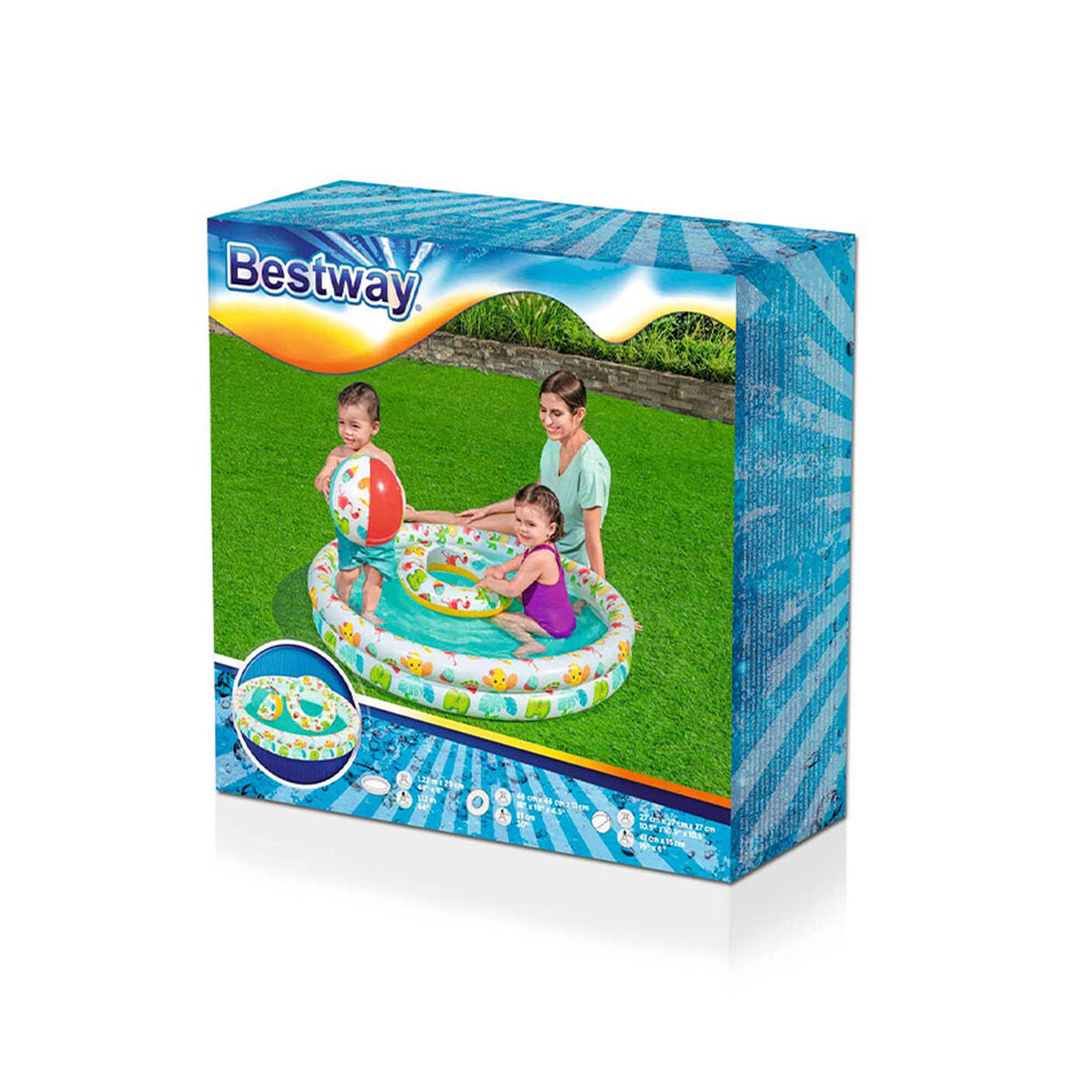 Bestway Aufblasbares Kinderpool 2 Ringe Set 122x20 cm +2 Jahre Garten 51124 – Ben's Garden – Produktansicht 2