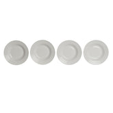 Vier weiße DKD Home Decor Suppenteller mit breitem strukturiertem Rand als Set