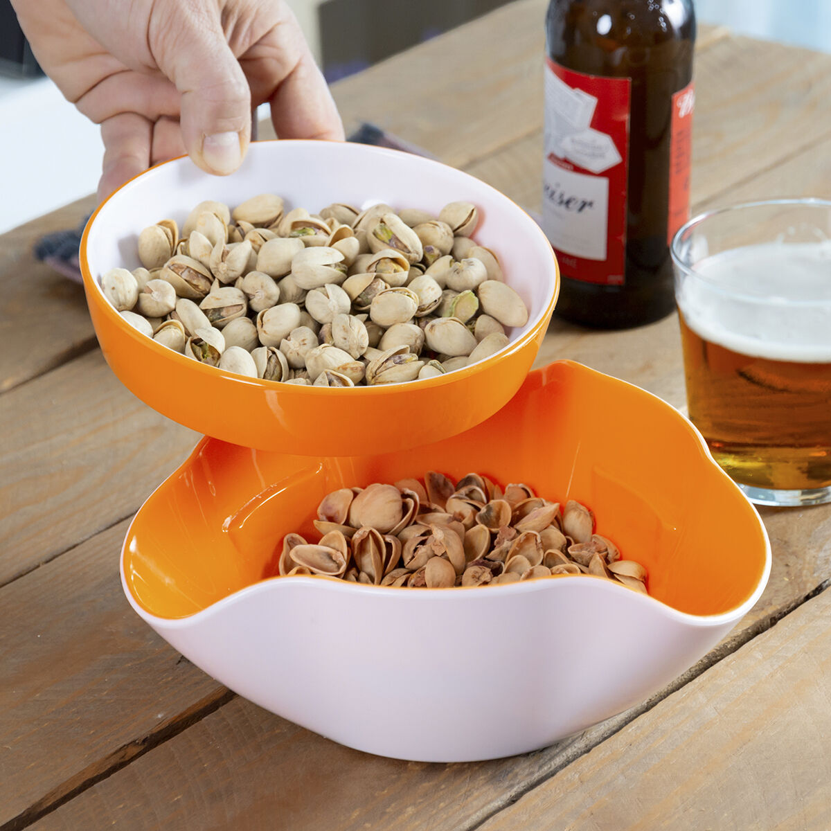 Set aus Schalen für Snacks 2 in 1 und Getränkespender kühlend InnovaGoods – Produktansicht 4