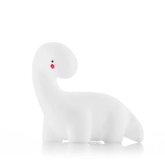 Weiße Lightosaurus LED-Dinosaurierlampe freigestellt