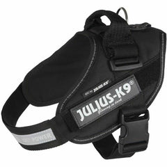 Schwarzes JULIUS-K9-IDC-Powergeschirr mit Haltegriff und Brustgurt