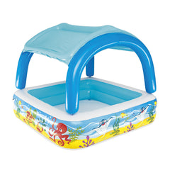 Bestway Aufblasbarer Kinderpool Abnehmbares Dach 140x140x114 cm +2 Jahre Garten 52192 – Ben's Garden – Produktansicht 1