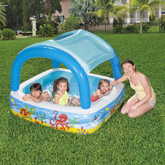 Bestway Aufblasbarer Kinderpool Abnehmbares Dach 140x140x114 cm +2 Jahre Garten 52192 – Ben's Garden – Produktansicht 3