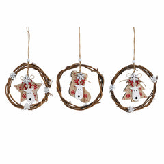 Weihnachtsschmuck DKD Home Decor Holz (3 pcs) (14 x 1 x 18 cm) – Produktansicht 1