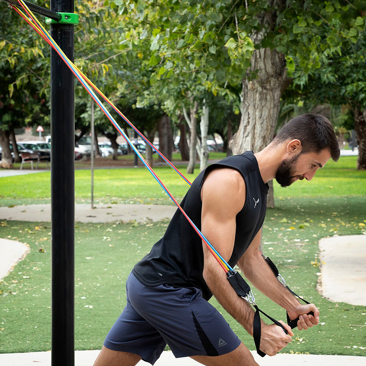 Widerstandsband-Set & Bauchtrainer mit Zubehör & Übungsanleitung InnovaGoods – Produktansicht 9
