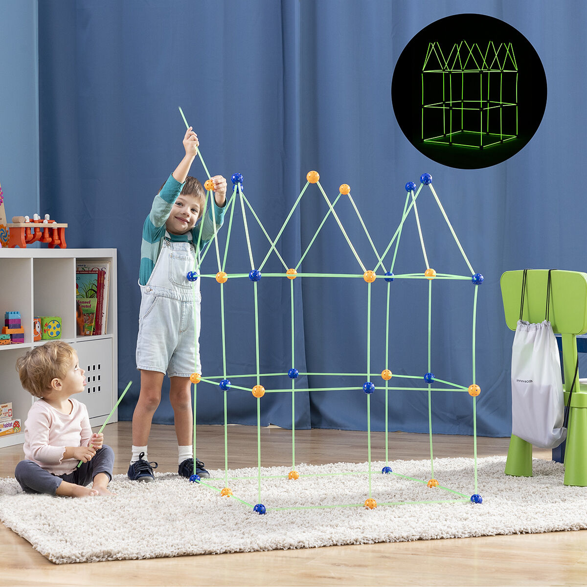Holz Memory-Schach & Festungsbau-Set für Kinder InnovaGoods – Produktansicht 8