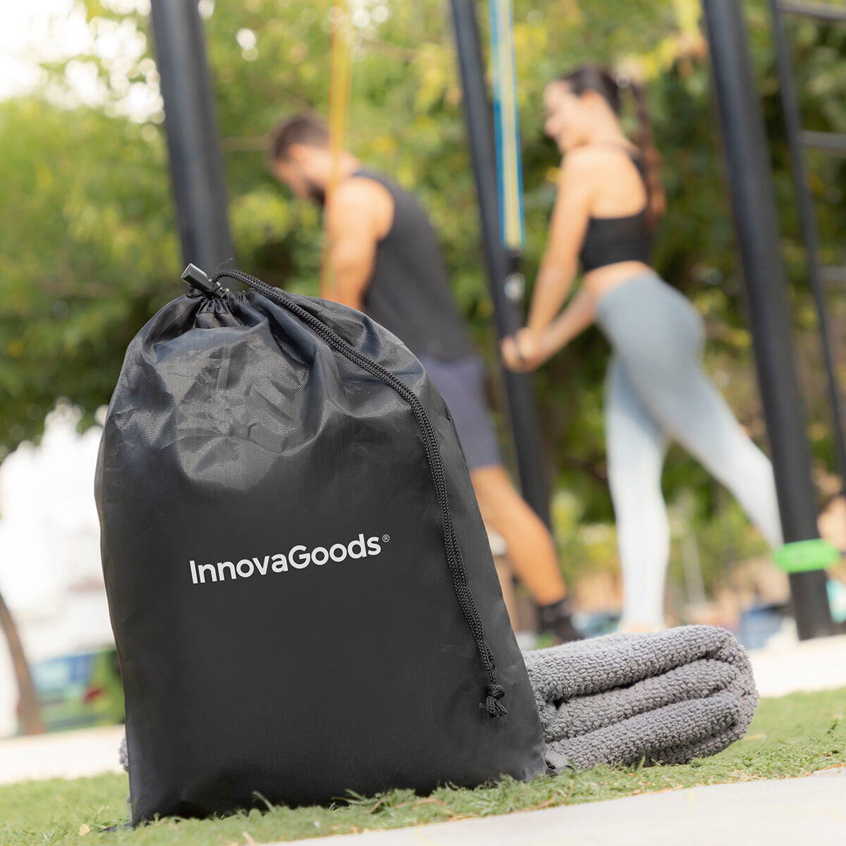 Vibrationsplatte Pack mit Lautsprecher, Fernbedienung und Widerstandsbändern mit Übungsanleitung InnovaGoods – Produktansicht 7