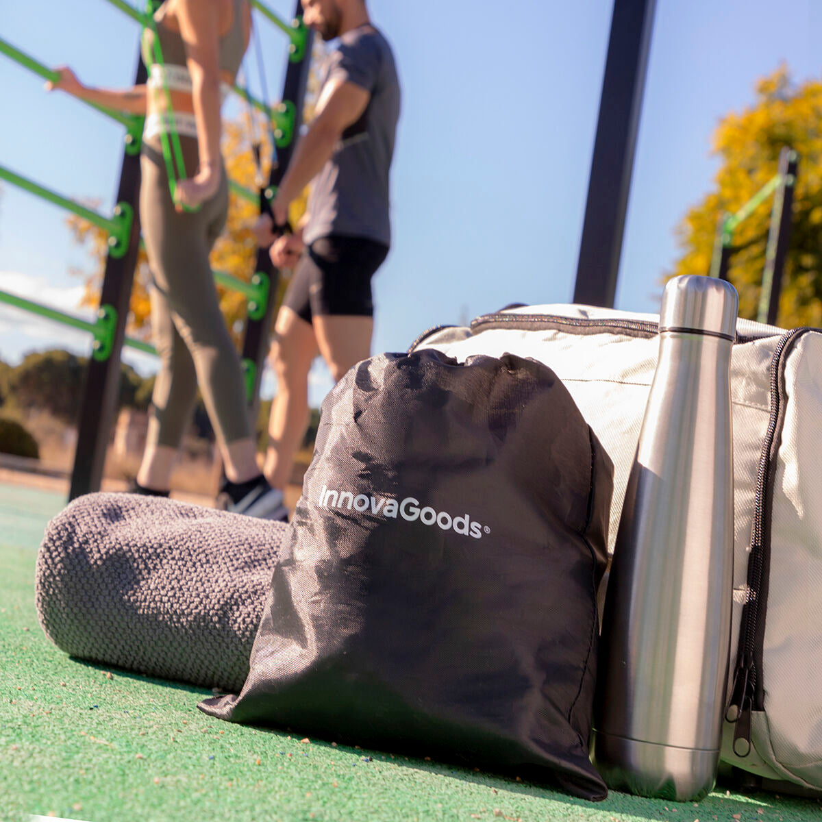 Set Bauchmuskeltrainer klappbar und Widerstandsbänder mit Zubehör und Übungsanleitung InnovaGoods – Produktansicht 7