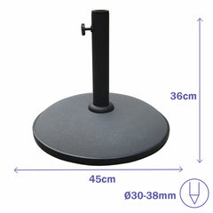 Marbueno Base Sonnenschirm Rund Beton 45x36 cm 20KG Grau Garten, Pool, Terrasse – Produktansicht 2