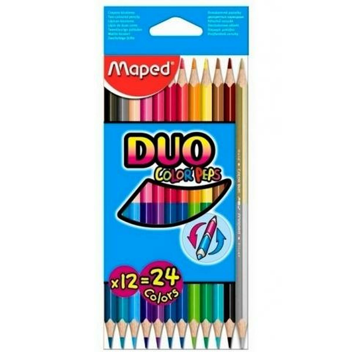 Buntstifte Maped Duo Color' Peps Bunt Zweifachem Ende 12 Stücke (12 Stück) – Ben's Kids – Produktansicht 2