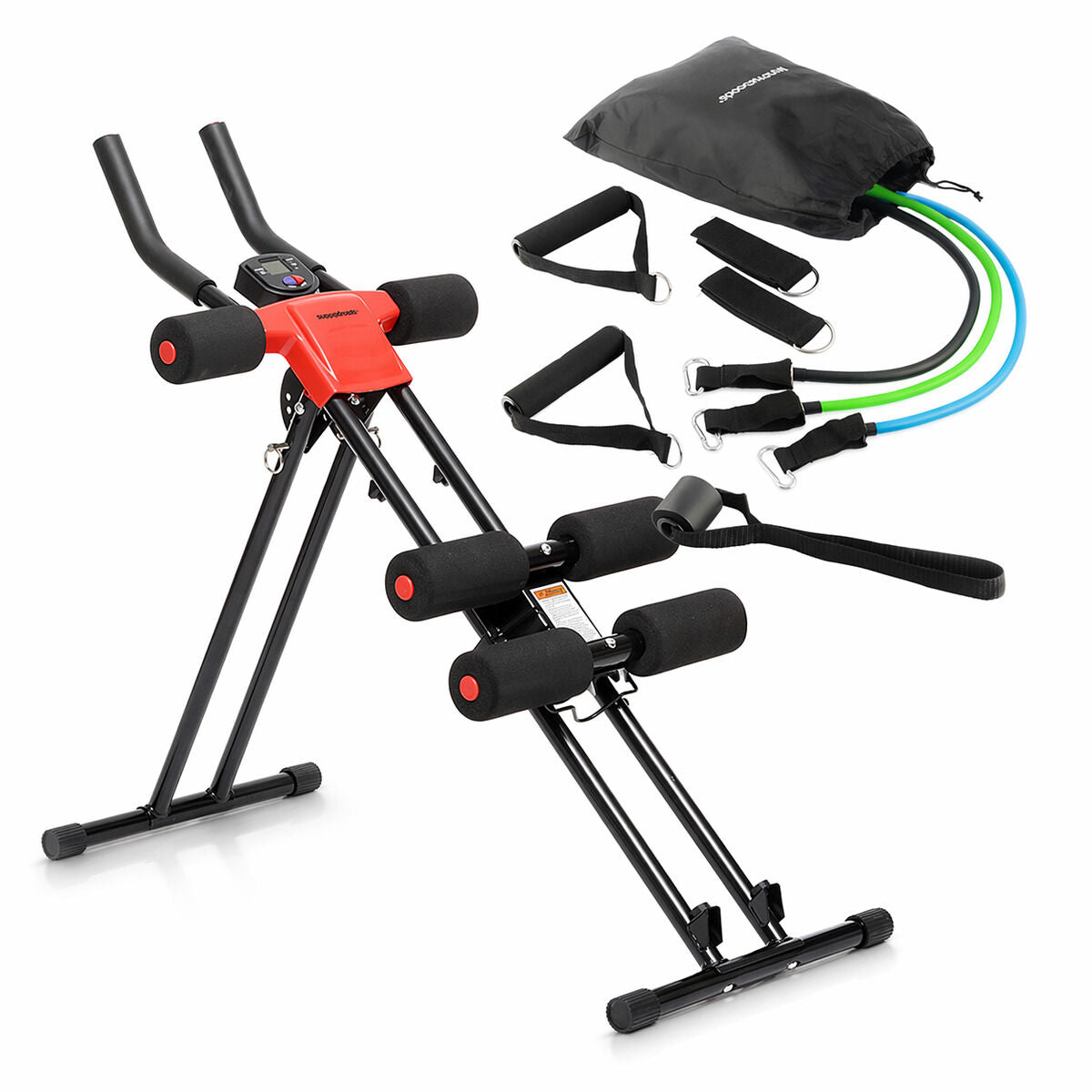 Set Bauchmuskeltrainer klappbar und Widerstandsbänder mit Zubehör und Übungsanleitung InnovaGoods – Produktansicht 1