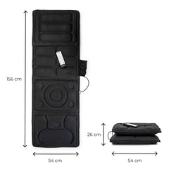 Maßdarstellung der Vhemat-Matte mit 156 × 54 cm und zusammengelegter Form