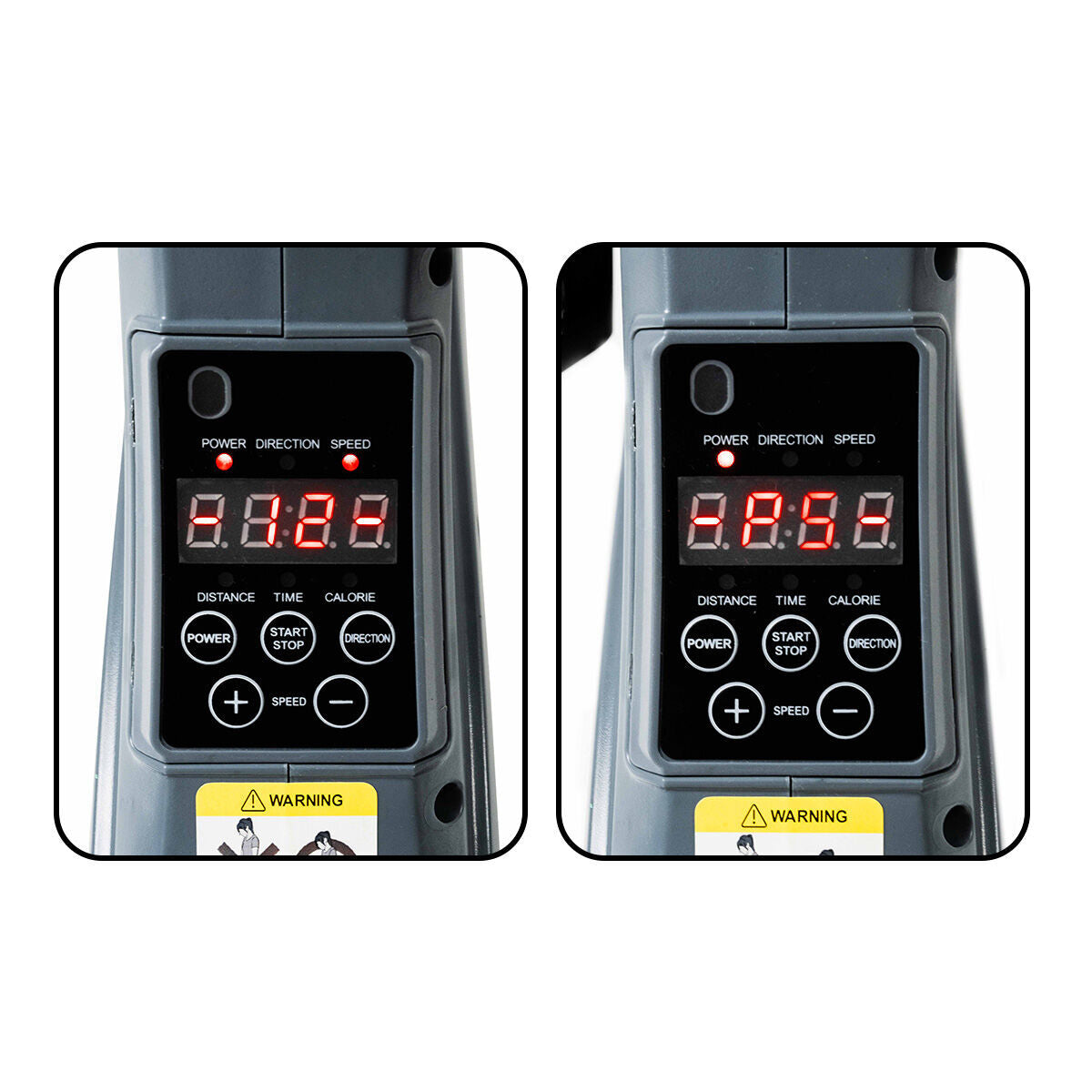 Zwei Anzeigen des Velora-3000-Displays in unterschiedlichen Betriebsarten