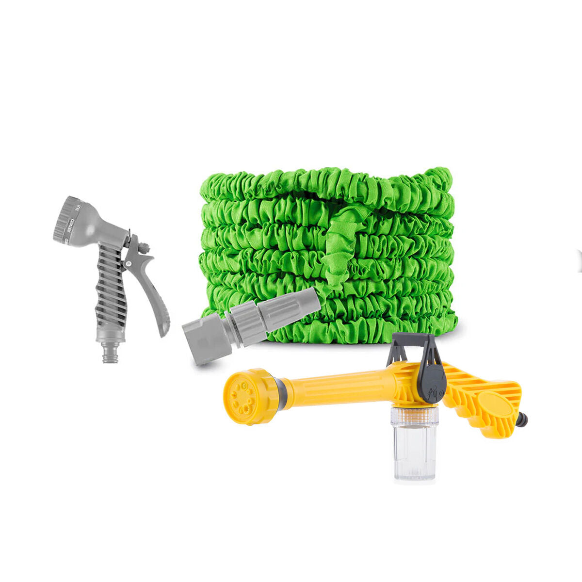 Pack 8-in-1-Hochdruck-Wasserspritze mit Tank und Ausziehbarer Gartenschlauch InnovaGoods – Produktansicht 1